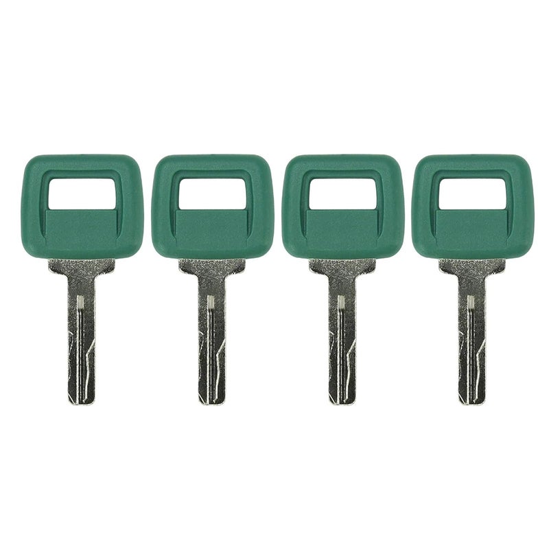 gradora 4PCS 11039228 Ignition Keys Compatible with Vol-vo Loaders and Articulating Haul Trucks A20C A25C A30C A35C A40 DA25D DA30D A35D A40D Green - Image 1